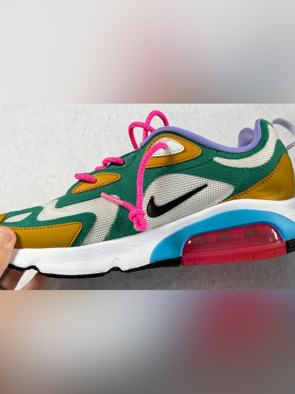 Nike Air Max 200 Mystic Green White Gold Pink Sneakers Women’s 7.5 - Picture 3 of 9